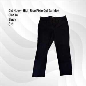 Old Navy High Rise Pixie Pants Black Size 14
